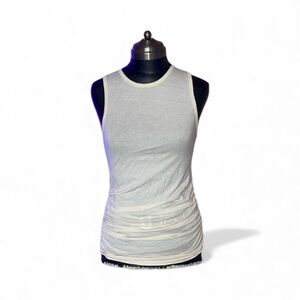 Zara cotton sleeveless t-shirt cream top very thin cotton and crinkles at bottom